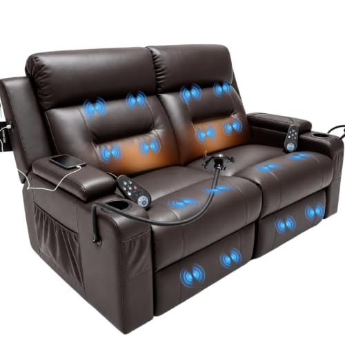 Recliner Sofa with Massage & Heat, USB A/B Charging