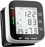 MMIZOO Wrist Blood Pressure Monitor Bp Monitor Large LCD Display Blood Pressure Machine Adjustable Wrist Cuff 5.31-7.68 inch Automatic 99x2 Sets Memory with Carrying Case for Home Use Black(W1681)