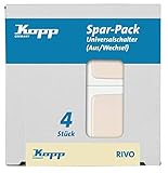 Kopp 581617059 Profi-Pack: 4 Universalschalter, rein-weiß, Vorteilspack mit 4 Stck