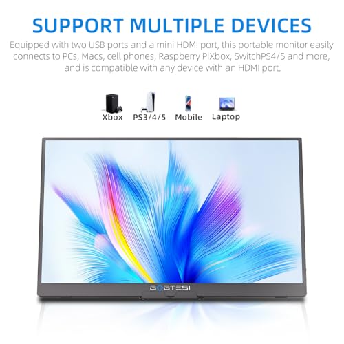Image of 15.6-inch Portable Monitor, FHD 1080P, Ultra-Slim, Eye Care, External Second Screen, Compatible with laptops, PCs, Mac, and Xbox