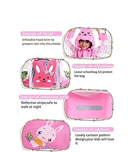 Linfon Girls Boys Raincoat Suit For Age 6-13 Years Children Waterproof Hooded Cartoon Raincoat For Outdoor Camping Cycling #TOP3