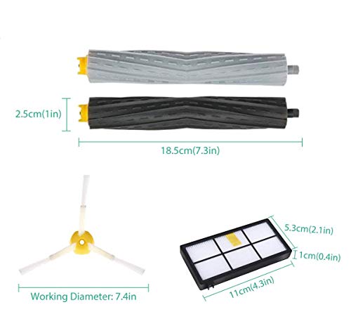 Piezas de repuesto para kits de accesorios de aspiradora 800 900 serie 805/860/870/871/880/890 960/980, incluye cepillos de rodillo, cepillos laterales y filtros de mano