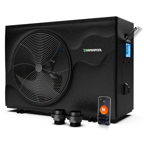 Pool Wärmepumpe bis 12 kW für Pools bis 45.000 L, Inverter Poolheizung elektrisch mit Heiz...