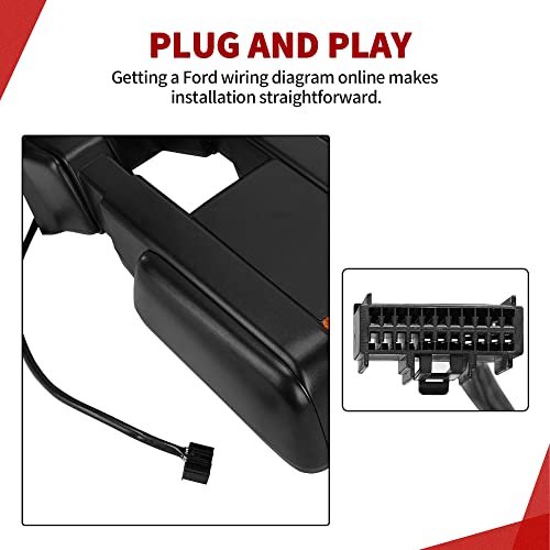 YITAMOTOR Towing Mirror Compatible with 2008-2016 Ford F250 F350 F450 F550 Super Duty, Right Passenger Side Mirror Power Heated, Telescoping, Folding, Turn Signal Light Black