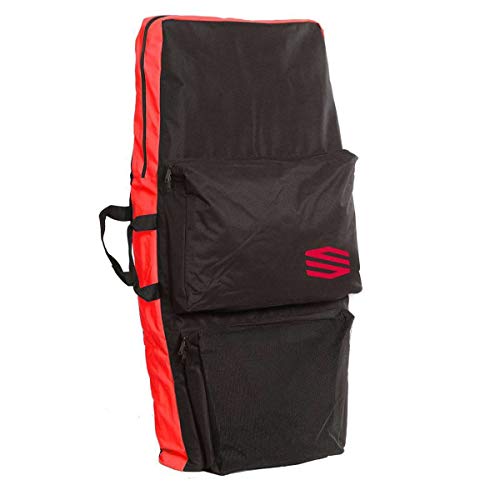 Sniper Twin - Funda de bodyboard acolchada (2 planchas), color negro y rojo