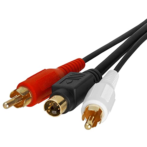 Cmple - S-Video & 2-Rca Audio Cables Combo 4 Pin Svideo Male Cord, Gold Plated - 75 Feet #TOP2