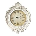 AELS 13x11 Inch Vintage Wall Clock, European Style Decorative Retro Wall Clock, Quality Quartz Battery Operated Hanging for Living Room Bedroom Office Décor, Distressed White Grey