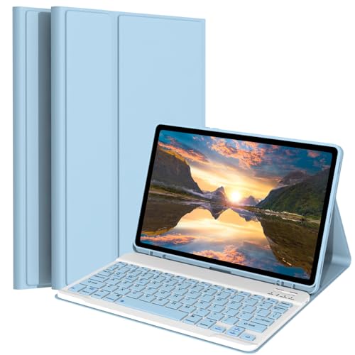 Ocricll Case with Keyboard for Samsung Galaxy Tab S8 / Tab S7 11 Inch (Model: SM-X700/X706/T870/T875/T878) [Support 3 System] Magnetic Detachable Wireless Keyboard for Galaxy Tablet 11 Blue