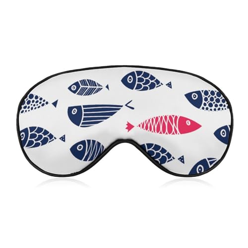 アイマスク 魚 睡眠アイマスク 目隠し 眼帯 スリープマスク アイピロー 睡眠用 安眠 遮光 軽量 四季 通気性 長さ調節可能 男女兼用 旅行用