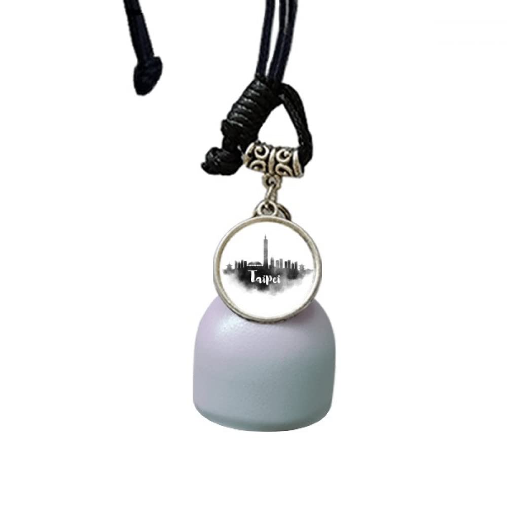 Campanilla de viento de Taipéi Taiwán China adorno retrovisor coche ink city