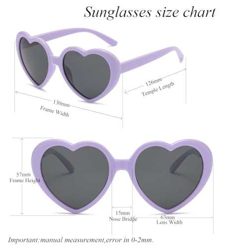 Wzwlkj Heart Sunglasses For Girls Polarized Uv 400 Protection Love Heart Sunglasses Vintage For Outdoor Beach Age 3-10 Years thumb #3