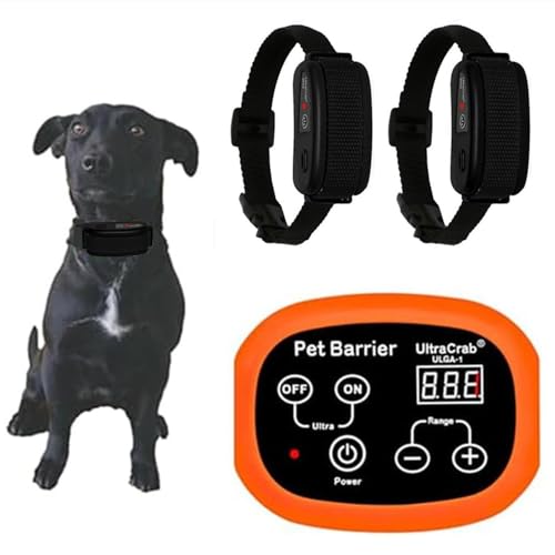 UltraCrab Indoor Pet Barrier for 2 Dogs,Wireless Indoor Electric Fence,Pet Gate, Keeps Areas Off Limits,Dog Home Proofing, Waterproof/Rechargeable/Beep/Static Training Collar,Orange Kit