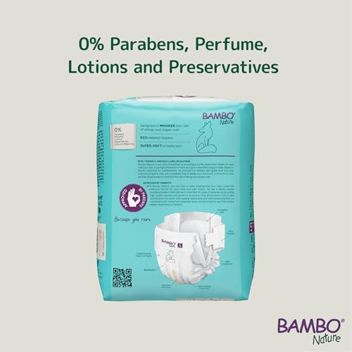 Image of Bambo Nature Premium Baby Tape Diapers for Baby XL Size (12-18 Kgs), Super Absorbent, Breathable, Extra Soft, Dermatologically Tested, Hypoallergenic Nappies With Wetness Indicator, 22 Count
