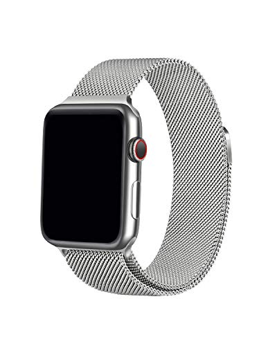 最安値 Apple Watch Band ミラネーゼループ バンド シルバー Apple Watch バンド ラネーゼループ アップルウォッチバンド Apple Watch Series 5 4 3 2 1 に対応 ステンレス 製 ステンレス バンド 装着簡単 手首にフィットする柔軟な調整 細かく滑らかなエッジがカフを