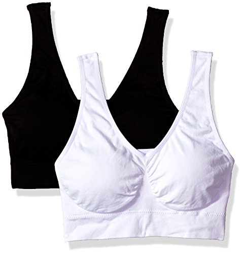 Coobie Comfort Bra,Large,2 Pack: Black & White.2 Pack: Black & Wh