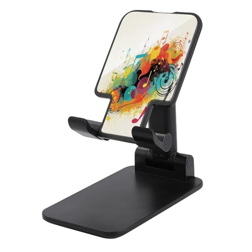 HEBVNJF Support de téléphone portable pliable réglable sur le thème de la musique abstraite, support portable pour bureau, compatible avec iPhone et Android