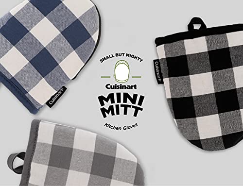 Cuisinart Neoprene Mini Oven Mitts, 2Pk - Heat Resistant Pot Holders To Protect Hands With Non-Slip Grip And Hanging Loop - Ideal For Handling Hot Cookware - Buffalo Check, Titanium Grey #TOP6