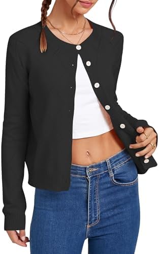 Cakulo Womens Cropped Cardigan Sweaters Lightweight Open Front Knit Cardigans Fall Outfits Fashion Clothes 2025