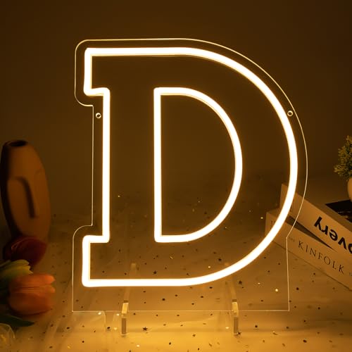 Image of Light Up Letters D, Led Marquee Letter Lights Neon Sign, 13.9 inch Height Decorative Lighted Alphabet Number, Battery /USB Powered Led Letters Lights for Wedding, Birthday, Party, Christmas or Home Decor