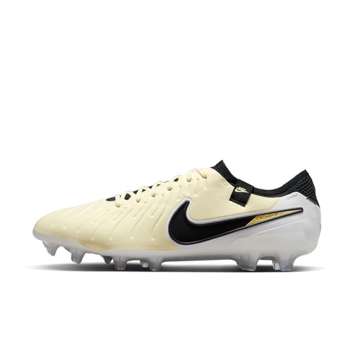 Nike Tiempo Legend 10 Elite Firm-Ground Low-Top Soccer Cleats (DV4328-700, Lemonade/Black-MTLC Gold Coin) Size 6