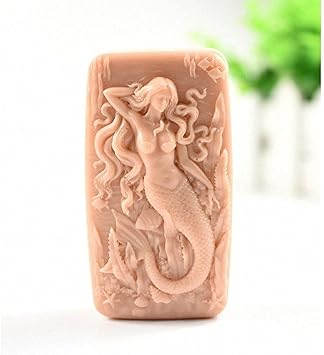 Mermaid and Fishes Soap Mold - MoldFun Large Mermaid Silicone Mold for Handmade Soaps, Lotion Bars, Bath Bombs, Wax, Plaster of Paris