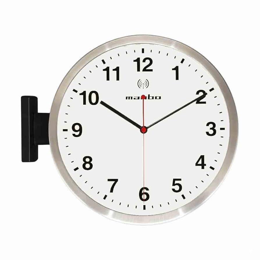 Amazon.co.jp: 知慧工房 MANBO 両面電波掛け時計 30cm 静音