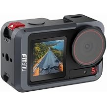 FiTSTILL Metal Protective Case for DJI Osmo Action 5 Pro/Action 4/Action 3,Protective Anti-Scratch Hard Shell Case Housing with Lens Cover,1/4" Thread & Cold Shoe for Video Light Microphone