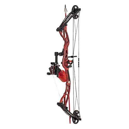 Cajun Bowfishing Shore Runner Ext Compound Bowfishing Bow Ready To Fish Kit With Brush Fire Arrow Rest, Bowfishing Bottle Reel, Blister Buster Finger Pads, Fiberglass Arrow, Red, One Size #TOP2
