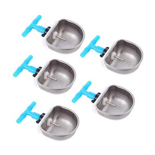 Bebedero para conejos de acero inoxidable UPKOCH, pack de 5 piezas duraderas 2