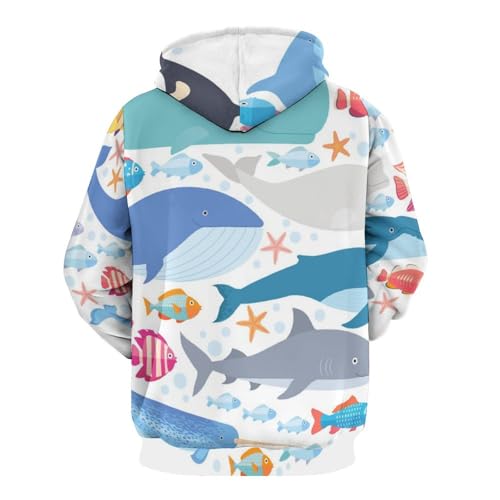 Pull dauphin requin-baleine à capuche pour vos sorties décontractées