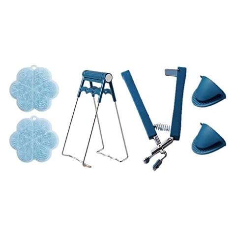 Anti-Scald clamp to take Bowl clamp,Hot Plate Gripper,Silicone Pot Holder, Kitchen Anti-Scalding Set for Moving Hot Plate or Bowls (Blue) Cover