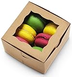 [50Pack] Bakery Boxes with Window 4x4x2.5
