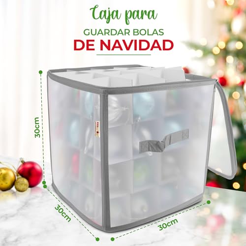 Miniatura 2 de Redstar Fancy Dress Caja Para Guardar Adornos De Navidad - Caja De Almacenaje Con Compartimentos Para Guardar Adornos Navideños - Bolsa Para Guardar 64 Bolas De Navidad
