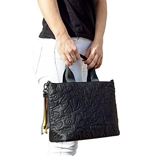 Lois - Bolso Mano Mujer Elegante Estilo Moderno Casual Para Ocio - Bolso De Mano De Mujer Pequeño Versátil para Uso Diario y Eventos, Negro