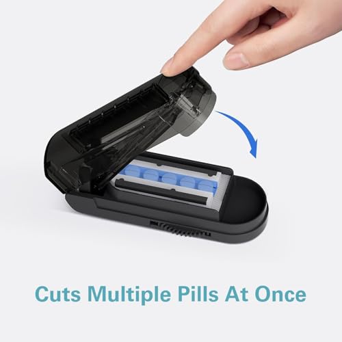 Image of DEPAD Pill Cutter Splitter for Small and Tiny Pills, Pill Splitter for Cutting Multiple Pills with Adjustable Bars & Hidden Blade, Safely Cuts Small or Large Tablets for Seniors & Pets