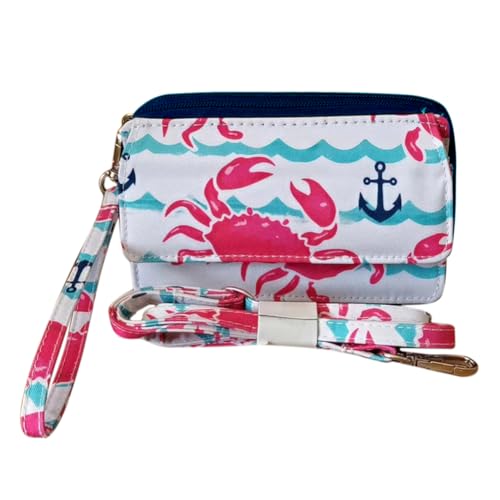 NGIL Canvas All in One Wallet, Wallet, Women Wallet, Wristlet Wallet, Zippered Wallet for Women (Crab- Navy)2