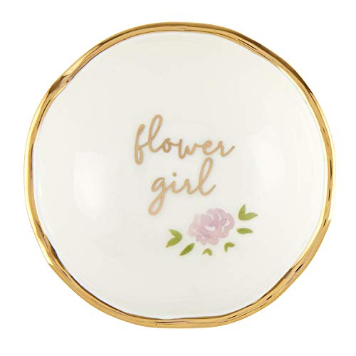 Santa Barbara Design Studio Creative Brands Wedding Collection Ceramic Jewelry Dish, 3.25-Inch, Flower Girl