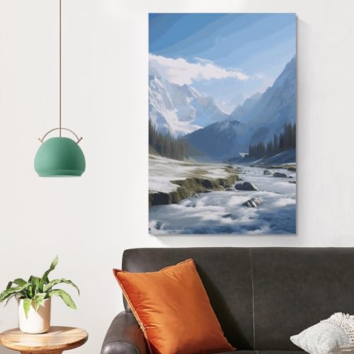 Impression sur toile sommets enneigés pour illuminer une chambre sombre