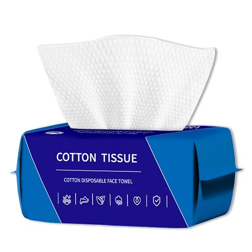 ZVNNZOM 100 Count Disposable face towel, Ultra Thick face towels, Face towels disposable, Lint- free Facial Tissue, Skincare and Makeup Remover