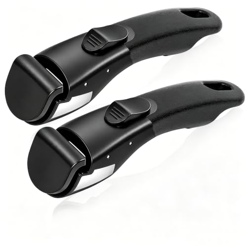 MENGBEI Detachable Pot Handle Black Universal Detachable Pot Handles Pot Handles Replacement with Lock Slide Fits Detachable Handle Pots and Pans (2PCS)
