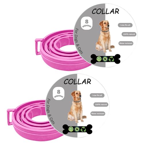 BKEPDY Collar Antiparasitario Perro 2 Piezas Naturales Collar Antipulgas Perro Impermeable Collar Antiparasitos Perro Tamaño Ajustable Collar Perro Antiparasitario
