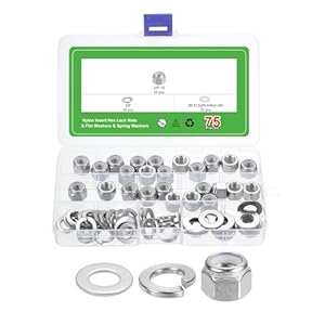 Sourcing Map 75 Stück Nylon-Sicherungsmuttern Set