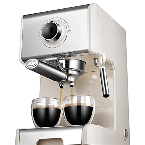 QJRGUY Pot Coffee Machine Maker Household Commercial Semiautomatic Small Steam Type Milk Foam Mute Espresso Cups (Color Size : US) (Beige UK)