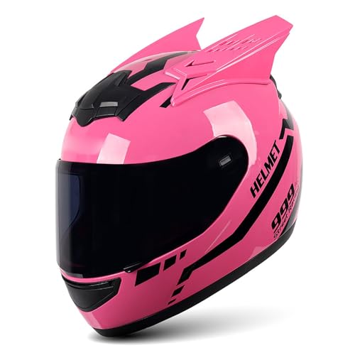 Casco Moto Integrale con Visiera e Cinturino Sgancio Rapido, S/(50~53cm)