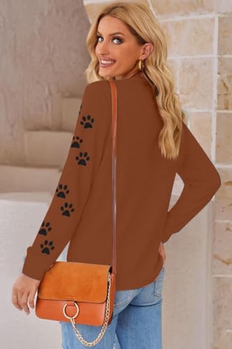 Image of JINTING Cat Shirts for Women - Loose Fit Lightweight Long Sleeve Graphic Autumn Outfits Printed Blouse Casual Tops