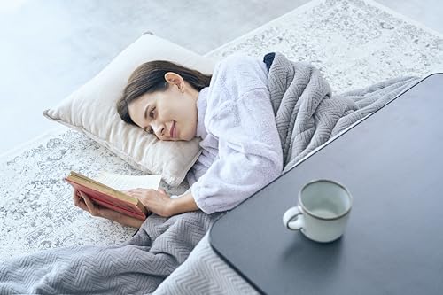 KEN JAPAN Kotatsu Blanket, Kotatsu Futon, Reversible 100% Polyester Fabric Material, Home and Living, Blanket for kotatsu Heater… (Navy/Gray, Rectangle) - Thumbnail 6