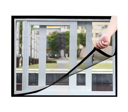 1 szt. Strona główna samoprzylepna moskitiera na okno siatka bez dziurkowania niewidoczna, odporna owady ochrona członków rodziny(Width 190cm,Hight 80cm)