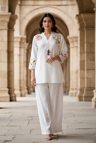 Image of Asmeriyo Women Co-Ord Set || Women 2 Pic Embroidered Kurta Set || Stylish Cord Set (K-204)