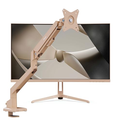 Image of Pixio PXC248WAVE Beige 24 inch 200Hz Refresh Rate FHD 1080p Resolution 1500R Curve Fast VA Panel 1ms GTG Response Time HDR Curved Gaming Monitor and PS1S Wave Blue Beige Monitor Arm