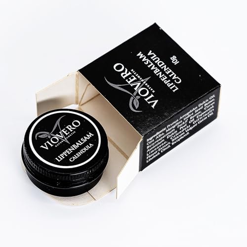 VioVero Naturkosmetik Bálsamo labial caléndula, cuidado de labios para labios secos, bálsamo labial, cuidado de labios con cera de abejas y extracto de caléndula, cuidado labial invierno, 10 g